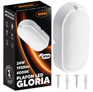 BERGE Prisadené stropné LED svietidlo 24W - neutrálna biela