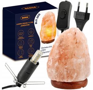 BERGE Soľná lampa 1-2kg - Ionizátor / nočná lampa
