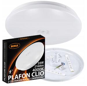 BERGE Stropný panel LED 24W CLIO, okrúhly, s pohybovým a súmrakovým senzorom