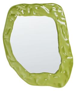 Nástenné zrkadlo zelené MDF 74 x 57 cm nepravidelný tvar retro štýl dekorácie doplnky obývacia izba spálňa predsieň