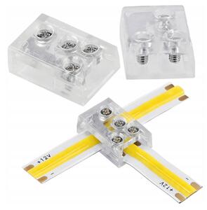 BERGE Univerzálny konektor pre COB 8mm LED pásik, rovný uhlový T
