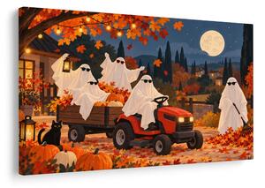 Obraz halloweenski duchovia na traktore