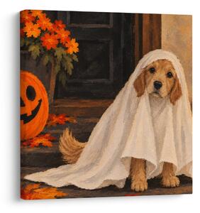 Obraz halloweensky psík pod plachtou