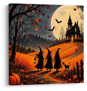 Obraz halloweenska cesta k temnému domu