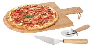 Doska na krájanie pizze Pizza Set, bambus, 43x30 cm