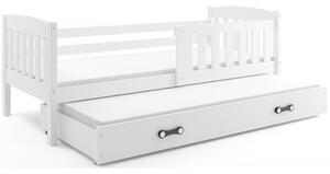 Detská posteľ KUBUS s výsuvnou posteľou 80x190 cm - biela Ružová
