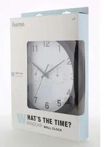 Hama 186342 - Pure Plus, nástenné hodiny s teplomerom/vlhkomerom, 25 cm, tichý chod