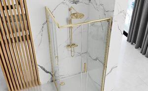 Rea Punto, sprchový kút s posuvnými dverami 80(dvere) x 80(dvere) x 190 cm, 5mm číre sklo, zlatý lesklý profil, REA-K6441