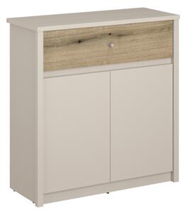 KONDELA Komoda, kašmír/dub evoke, KAROS 2D1S