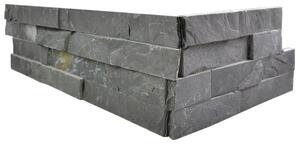 Kamenný obklad roh ALFISTONE, černá břidlice, toušťka 1-2cm, rozměry: 15 x 30 cm / 15 x 60 cm, B