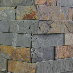 Kamenný obklad roh ALFISTONE, multicolor břidlice, toušťka 1-2cm, rozměry: 15 x 30 cm / 15 x 60 cm