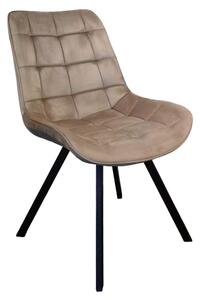 KONDELA Jedálenská stolička, sivohnedá Taupe Velvet látka/čierna, SAMIRA