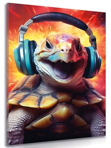Obraz korytnačka so slúchadlami