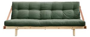 Variabilná pohovka Jump – Clear lacquered/Olive Green 70 × 203 × 106 cm