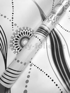 Samolepiace tapety vlnovky s vločkami čierno-biele 45 cm x 10 m IMPOL TRADE 305 Samolepiace tapety