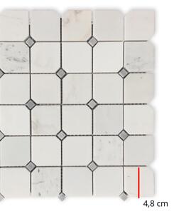 ALFIstyle Kamenná mozaika z mramoru, Octagon milky white, 30 x 30 x 0,9 cm, NH206