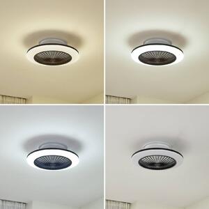 Stropný ventilátor Lindby LED Mamuti, čierny, tichý, Ø 55 cm