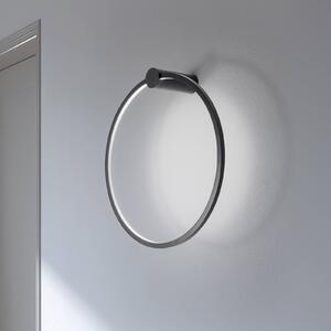 LED nástenné svetlo Saturno, čierne, Ø 50 cm, kov, 4 000 K