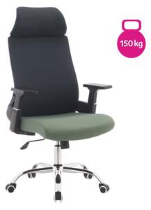 KONDELA Kancelárske kreslo, tmavosivá/zelená/chróm, nosnosť 150 kg, HOLGER