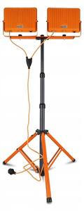LED reflektor so stojanom 2xLED/100W/230V 4500K IP65 oranžový
