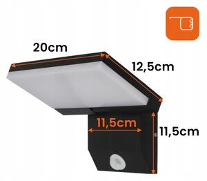 LED Vonkajšie nástenné svietidlo so senzorom LED/18W/230V IP44 čierna