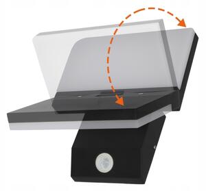 LED Vonkajšie nástenné svietidlo so senzorom LED/18W/230V IP44 čierna