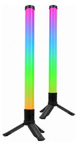 SADA 2x LED RGBIC stmievateľná stolná lampa LED/5W/5V čierna + diaľkové ovládanie