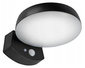 LED solárne nástenné svietidlo so senzorom LED/3W/3,7V 1800 mAh IP54 čierna