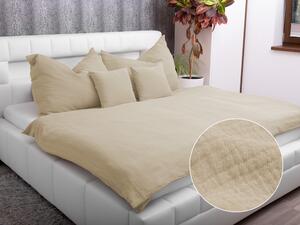 Biante Mušelínové posteľné obliečky Nature MSN-009 Béžové Predĺžené 140x220 a 70x90 cm