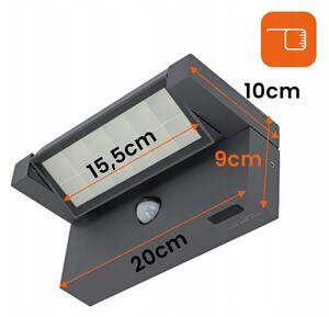 LED vonkajšie nástenné svietidlo so senzorom LED/25W/230V IP54 čierna