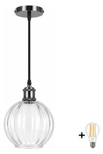 BRILAGI - LED Závesné svietidlo na lanku RETRO GLASS 1xE27/60W/230V pr. 18 cm čierna/číra