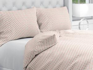 Biante Bavlnené posteľné obliečky Sandra SA-025 Červené bodky Predĺžené 140x220 a 70x90 cm