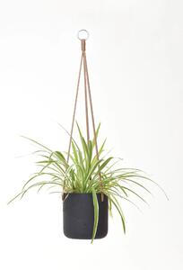 Závesný kvetináč PENDULO, sklolaminát, výška 15 cm, antracit, outlet