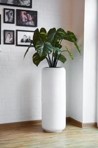 Okrúhly kvetináč MERA, sklolaminát, výška 95 cm, biely mat, outlet
