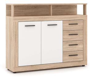 Komoda Leniza 120A, dub sonoma / biela