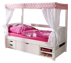 POSTEĽ S NEBESAMI 80/160 cm, drevo, ružová, biela MID.YOU - Online Only detský nábytok, Online Only
