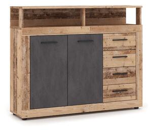 Komoda Leniza 120A, dub natural / grafit