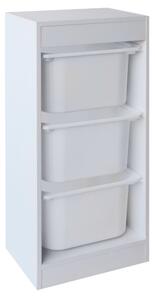 KONDELA Regál s úložnými boxami, biela, DUVAN