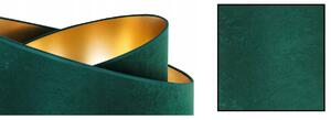 Závesné svietidlo Mediolan, 1x tmavozelené/zlaté textilné tienidlo