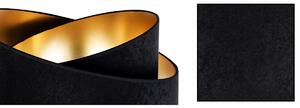 Závesné svietidlo Mediolan, 1x čierne/zlaté textilné tienidlo