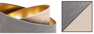 Závesné svietidlo Mediolan, 1x šedé/béžové/zlaté textilné tienidlo
