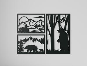 Drevko 3-dielny obraz Medvedí triptych