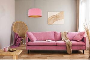 Závesné svietidlo Mediolan, 1x ružové/zlaté textilné tienidlo, (výber z 2 farieb konštrukcie), (fi 40cm)