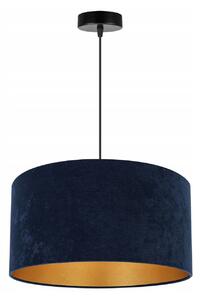 Závesné svietidlo Mediolan, 1x tmavomodré/zlaté textilné tienidlo, (fi 40cm)