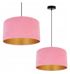 Závesné svietidlo Mediolan, 1x ružové/zlaté textilné tienidlo, (výber z 2 farieb konštrukcie), (fi 35cm)