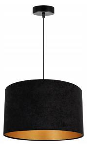 Závesné svietidlo MEDIOLAN, 1x čierne/zlaté textilné tienidlo, (fi 35cm)