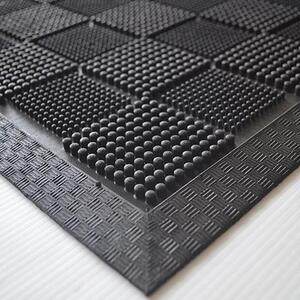 Gumová čistiaca rohož Pin Squares 40 x 60 x 0,7 cm, čierna