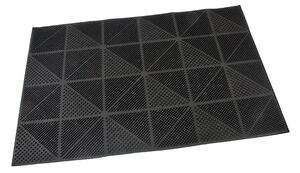 Gumová čistiaca rohož Triangles 40 x 60 x 0,7 cm, čierna