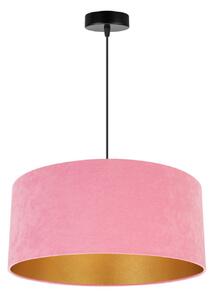 Závesné svietidlo MEDIOLAN, 1x ružové/zlaté textilné tienidlo, (výber z 2 farieb konštrukcie), (fi 44cm)