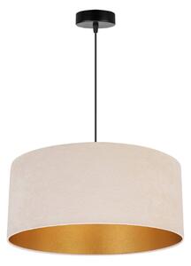 Závesné svietidlo Mediolan, 1x svetlobéžové/zlaté textilné tienidlo, (výber z 2 farieb konštrukcie), (fi 44cm)